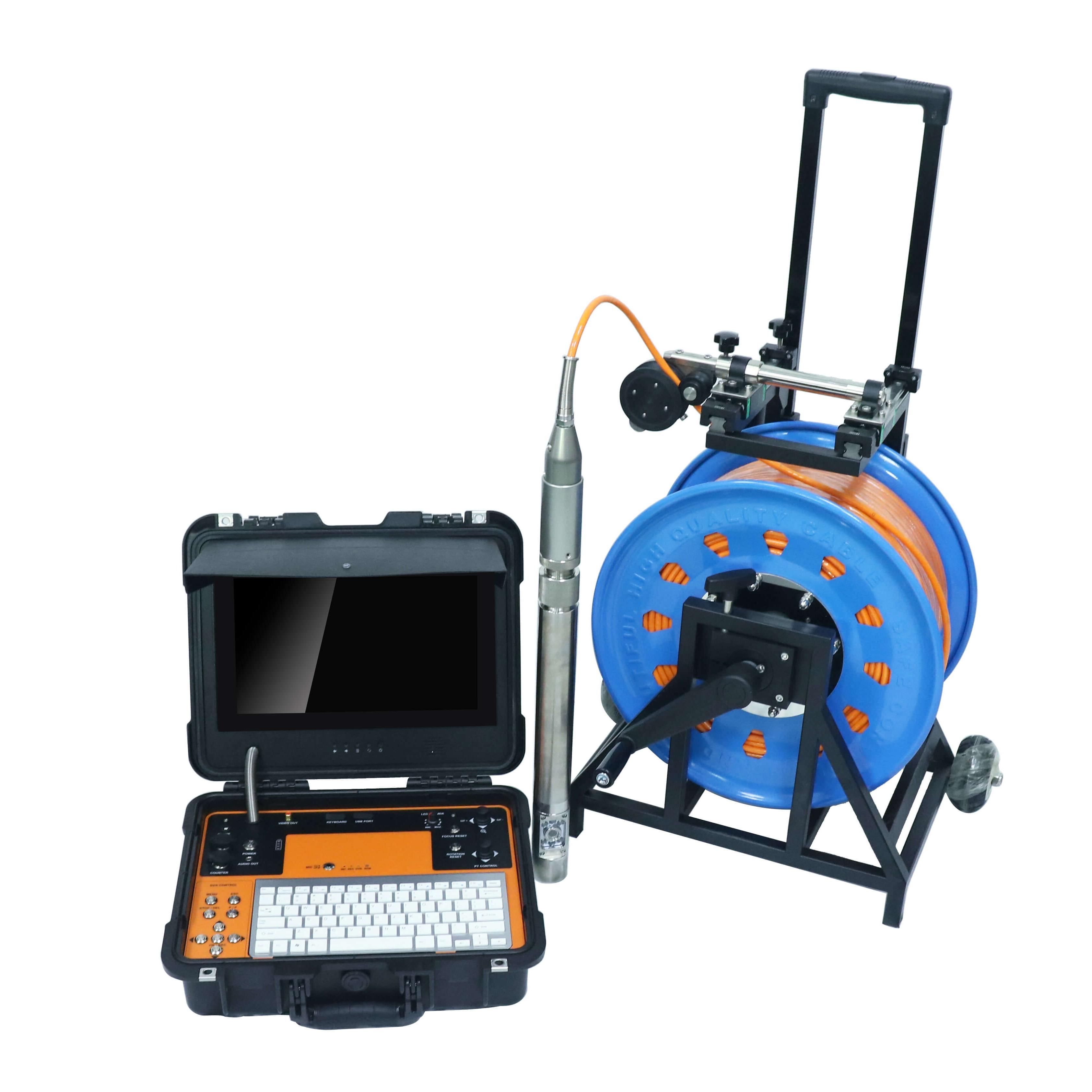 360 Degree Rotation Borehole Camera 300m Cable Drilling Camera Deep Well Inspection Camera